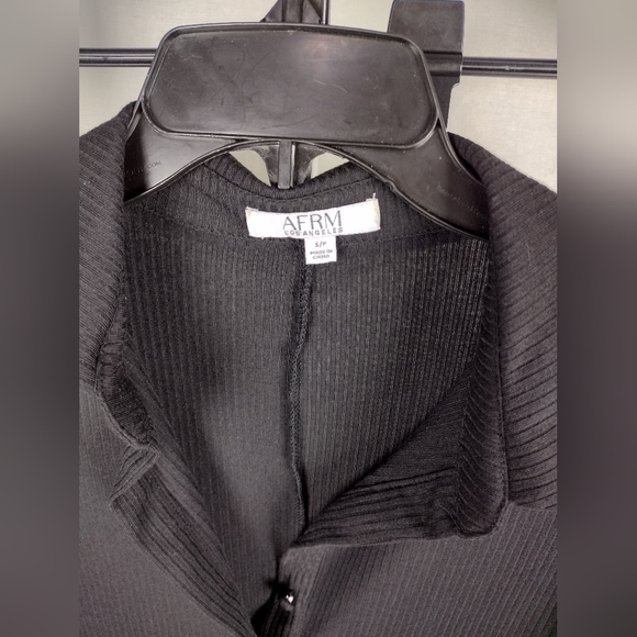 AFRM Black Short Sleeve Button Front Dress Size Small (4-6) NWT - Picture 6 of 15